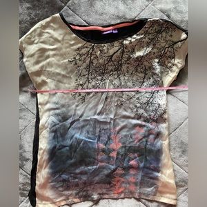 Mexx dressy short sleeve shirt size L black and silky